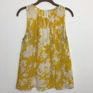 Halogen Floral Yellow Tank Blouse Flowy Nordstrom